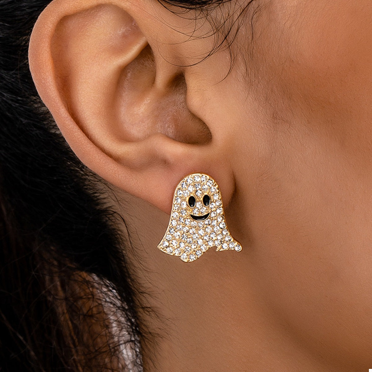 Ghosted Rhinestone Stud Earrings