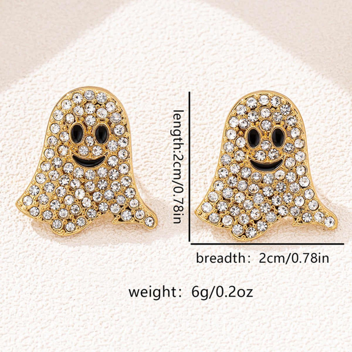 Ghosted Rhinestone Stud Earrings